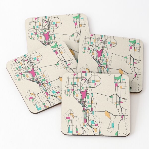 Item preview, Seattle, Washington Street Map designed and sold by A Deniz Akerman.