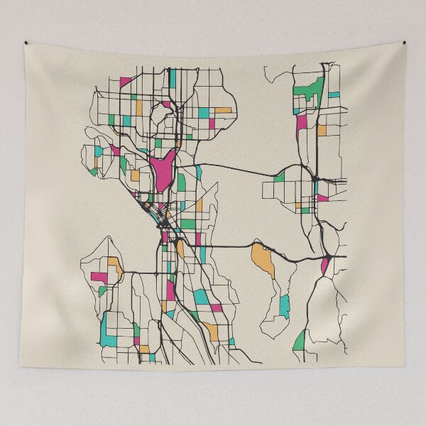 Item preview, Seattle, Washington Street Map designed and sold by A Deniz Akerman.