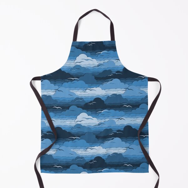 Item preview, Modern Paper Cutout - Birds in Cloudy Blue Sky Pattern designed and sold by WickedRefined - Nicole Demereckis.