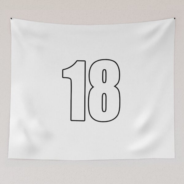 Item preview, 18 number eighteen shirt number soccer ball designed and sold by GeogDesigns.