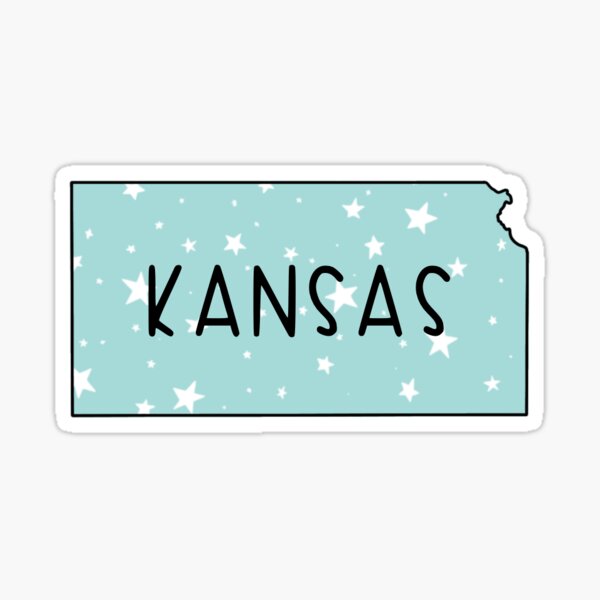 Kansas Light Teal Star Sticker