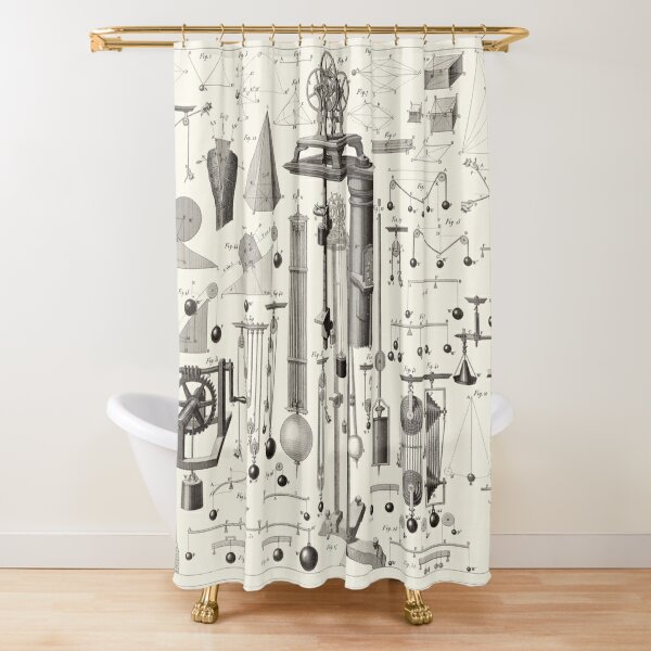 Vintage Science and Engineering Posters Shower Curtain