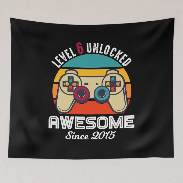 Item preview, Level 6 Unlocked Birthday Awesome Since 2015 designed and sold by RandomStuffShop.