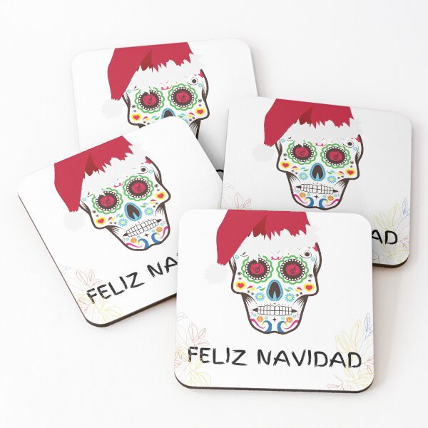 Item preview, Feliz Navidad  T-Shirt - Sugar Skulls Reindeer Santa Wearing Mask  designed and sold by Karim Hasraoui.