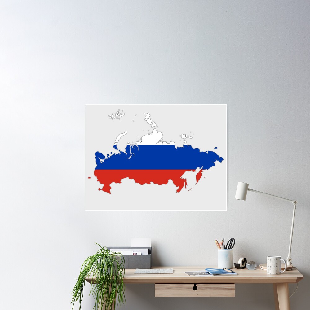 Russia National Flag Map Design Graphic by terrabismail · Creative Fabrica