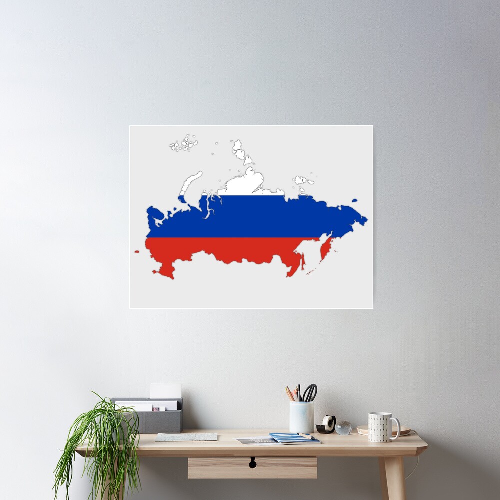 Russia National Flag Map Design Graphic by terrabismail · Creative Fabrica