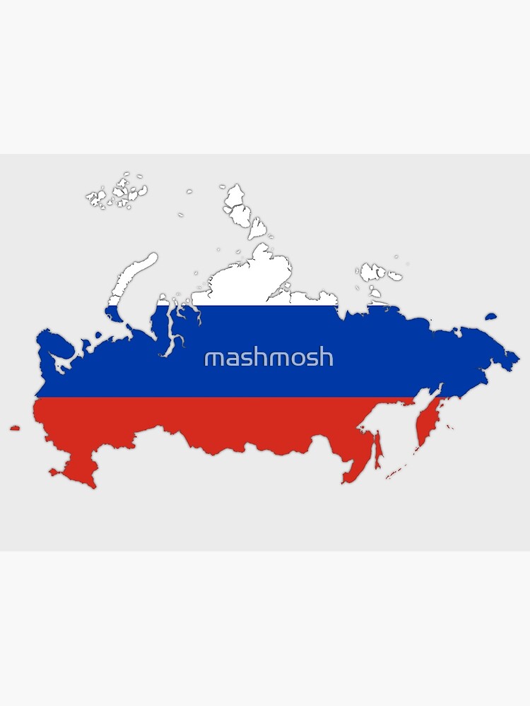 Flag Map of Russia, Russia Map Outline with National Flag Inside Poster  for Sale by mashmosh