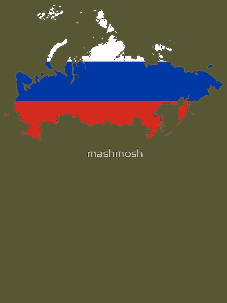 Flag Map of Russia, Russia Map Outline with National Flag Inside Essential  T-Shirt for Sale by mashmosh