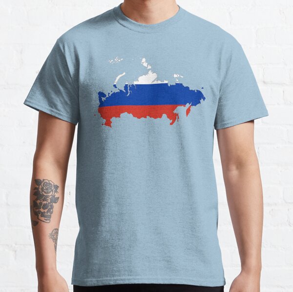 Flag Map of Russia, Russia Map Outline with National Flag Inside Essential  T-Shirt for Sale by mashmosh