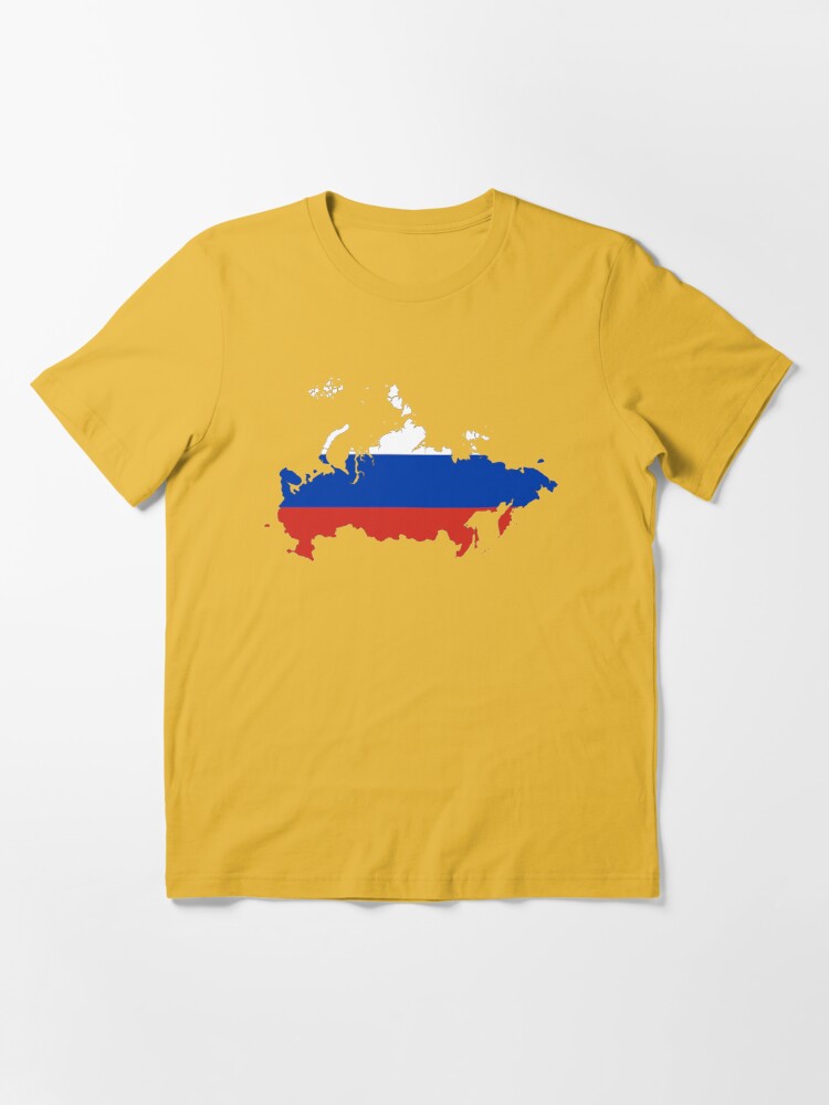 Flag Map of Russia, Russia Map Outline with National Flag Inside Essential  T-Shirt for Sale by mashmosh