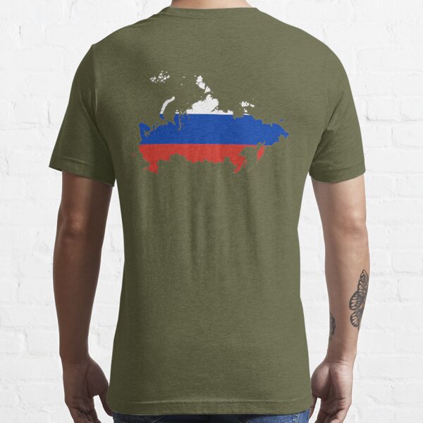 Flag Map of Russia, Russia Map Outline with National Flag Inside Essential  T-Shirt for Sale by mashmosh