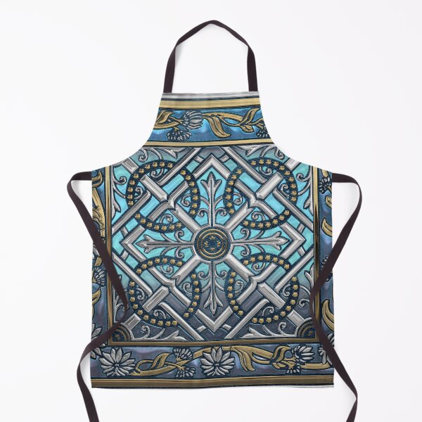 Item preview, Ornate Medieval Sacred Celtic Cross over Blue Leather  designed and sold by Serge Averbukh Art Studio.