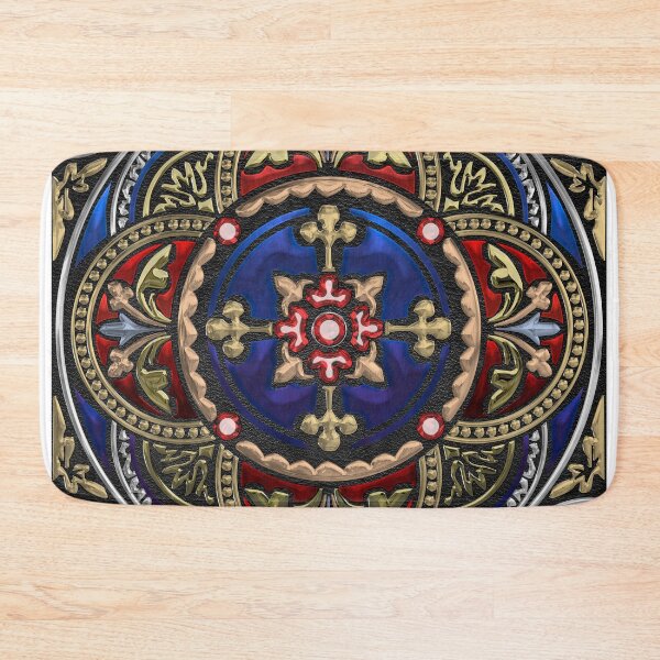 Item preview, Ornate Medieval Sacred Celtic Cross over Black Leather  designed and sold by Serge Averbukh Art Studio.