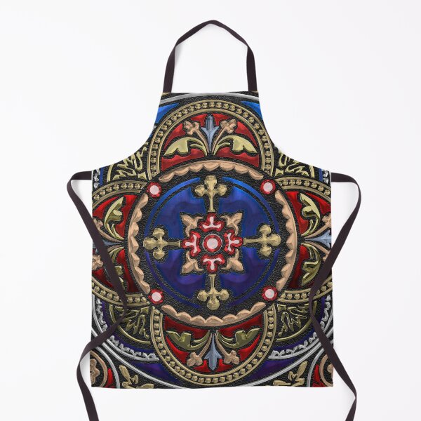 Item preview, Ornate Medieval Sacred Celtic Cross over Black Leather  designed and sold by Serge Averbukh Art Studio.
