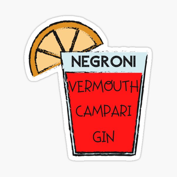 Negroni Vermouth Campari Gin Sticker