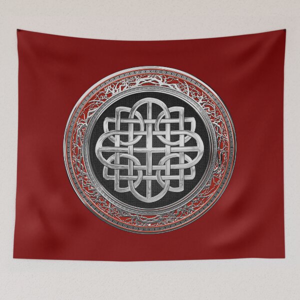 Item preview, Sacred Celtic Silver Knot Cross over Red Velvet designed and sold by Serge Averbukh Art Studio.
