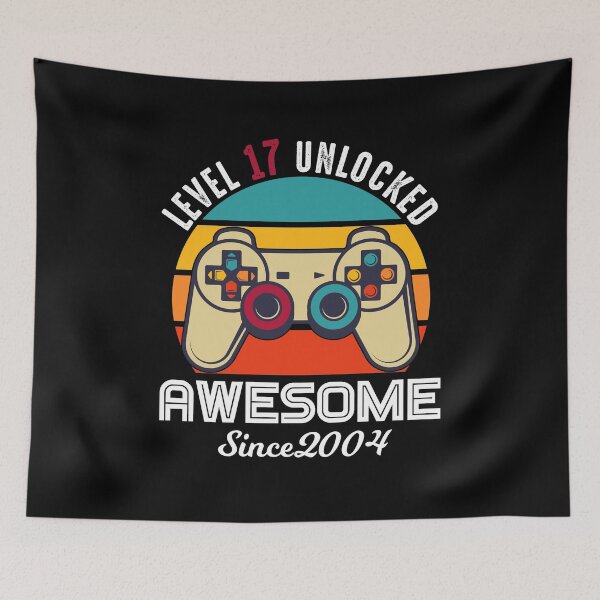 Item preview, Level 17 Unlocked Birthday Awesome Since 2004 designed and sold by RandomStuffShop.