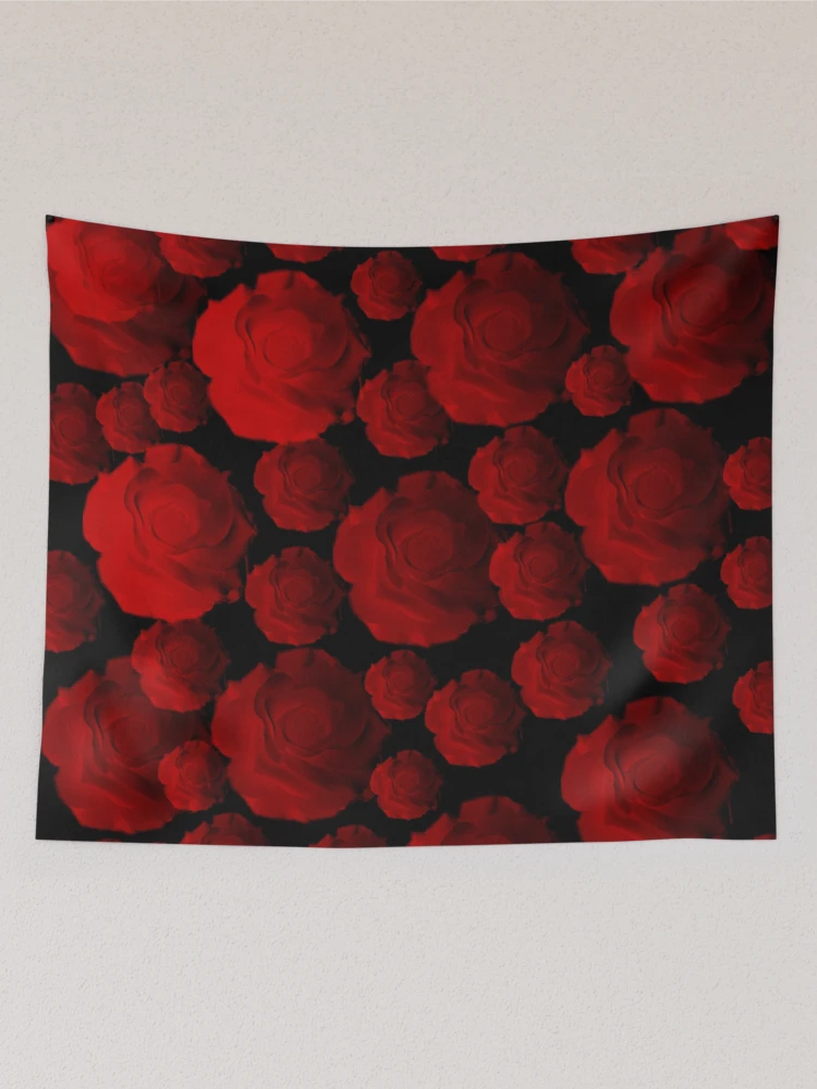 Aperçu 2 sur 3. Tentures avec l'œuvre Tiedye Gothique Roses Rouges créée et vendue par mindgoop.
