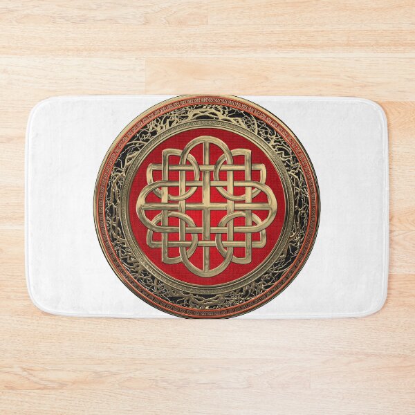 Item preview, Sacred Celtic Gold Knot Cross over White Leather designed and sold by Serge Averbukh Art Studio.