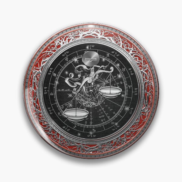 Item preview, Western Zodiac - Silver Libra -The Scales on Red Velvet designed and sold by Serge Averbukh Art Studio.