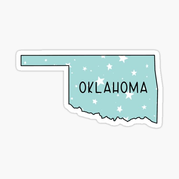 Oklahoma Light Teal Star Sticker