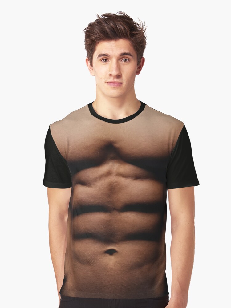 Mens Chest Six Pack Abs funny fake abs Muscles REA Tote Bag