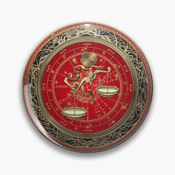 Item preview, Western Zodiac - Golden Libra -The Scales on White Leather designed and sold by Serge Averbukh Art Studio.