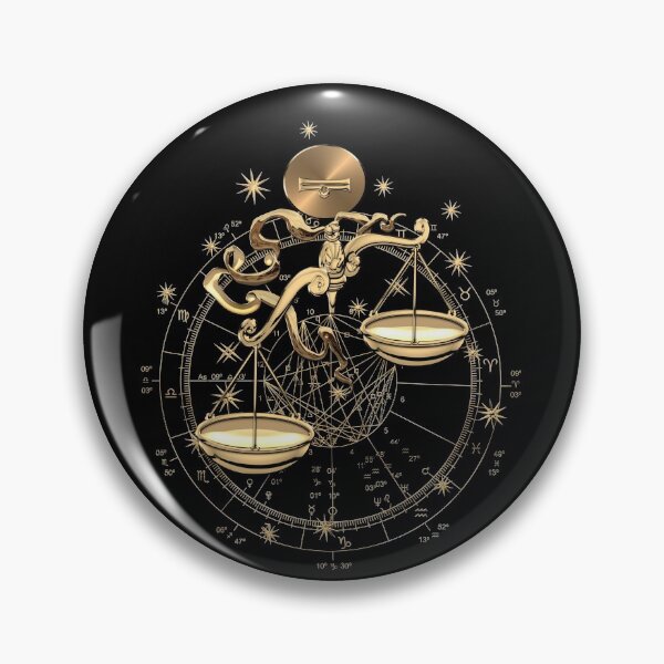Item preview, Western Zodiac - Golden Libra -The Scales on Black Canvas designed and sold by Serge Averbukh Art Studio.