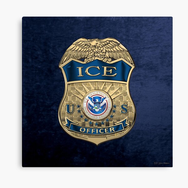 Item preview, U.S. Immigration and Customs Enforcement  - ICE Officer Badge over Blue Velvet designed and sold by Serge Averbukh Art Studio.