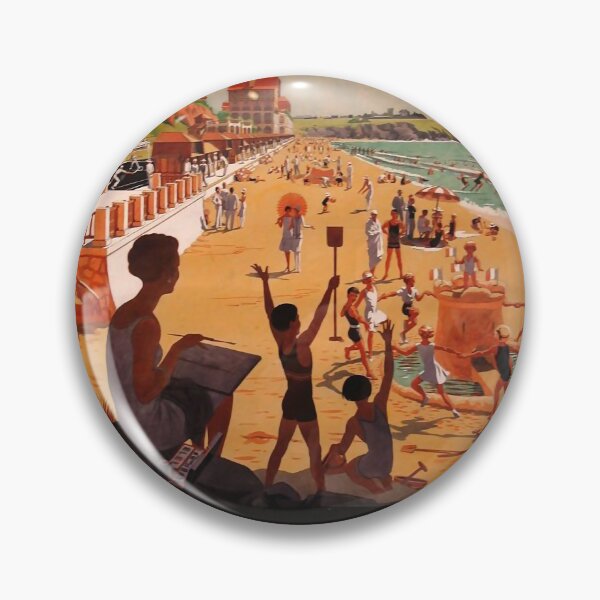 Artikelvorschau, retro classic La Plage Normande poster entworfen und verkauft von CorasPosters.
