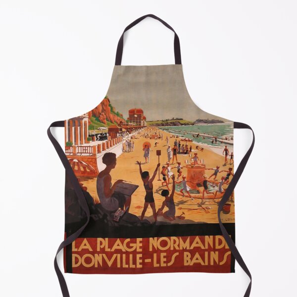 Item preview, retro classic La Plage Normande poster designed and sold by CorasPosters.