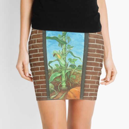 Three Sisters: Corn Beans Squash on Brick Wall Mini Skirt