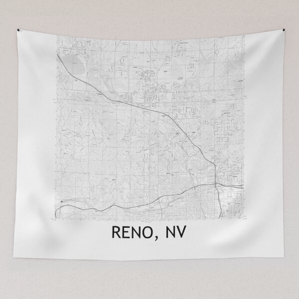 Artikelvorschau, Reno, NV Quad Topografische Karte Schwarzweiß entworfen und verkauft von PGHPhotoCo.