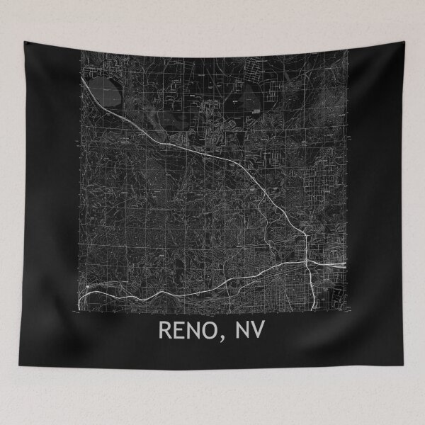 Artikelvorschau, Reno, NV Quad Topografische Karte Schwarz entworfen und verkauft von PGHPhotoCo.