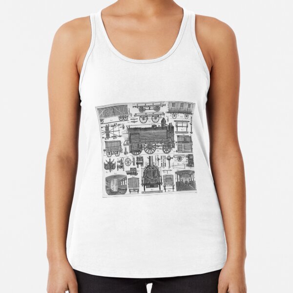Construction of Locomotives and Railway Cars Racerback Tank Top
