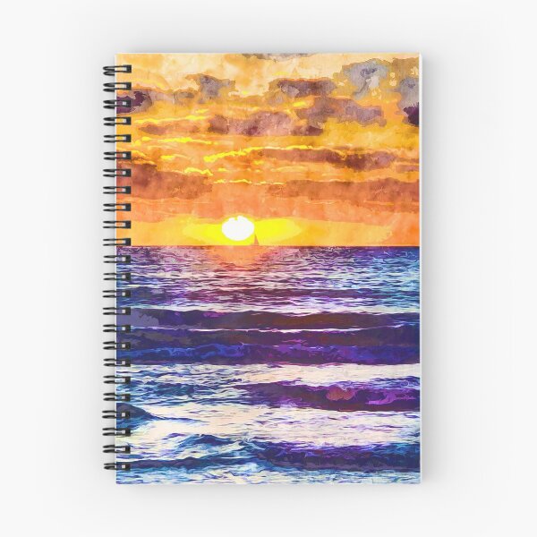 Item preview, A Boat in the Sunset - A Sea Inspired Landscape designed and sold by TheBearandBunny.