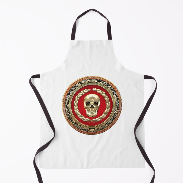 Item preview, Gold Human Skull over White Leather  designed and sold by Serge Averbukh Art Studio.