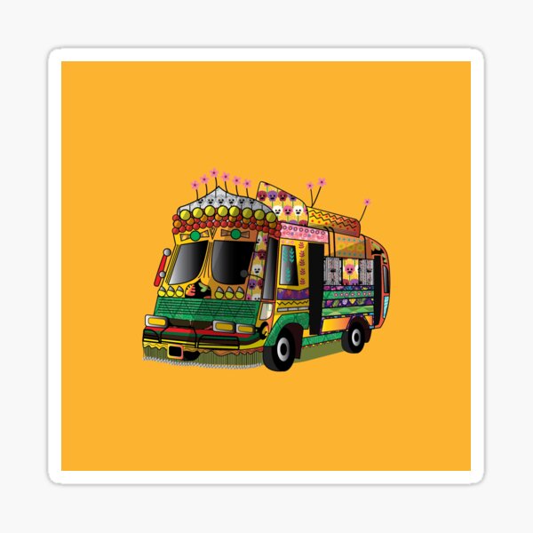 "Karachi W11 Bus" Sticker by creativesaadi Redbubble