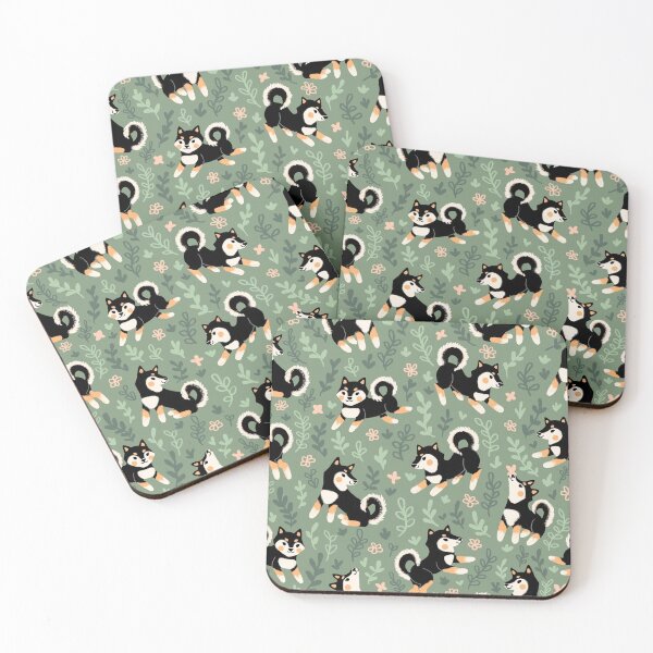 Item preview, Playful Black And Tan Shiba Inu Pattern designed and sold by DeKoro.