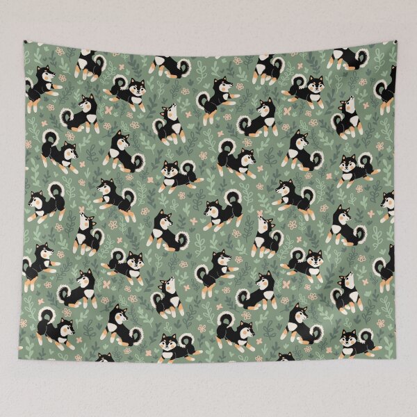 Item preview, Playful Black And Tan Shiba Inu Pattern designed and sold by DeKoro.