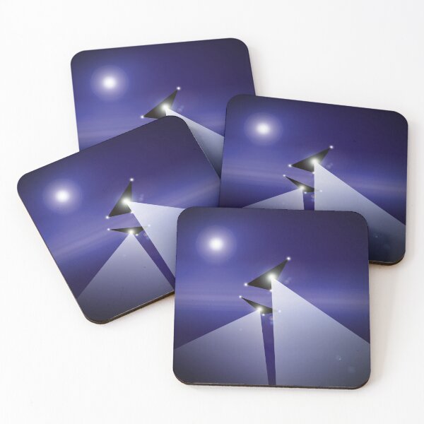 Item preview, Black Triangle - UFO on Dark Blue Sky designed and sold by QuarterMoon.