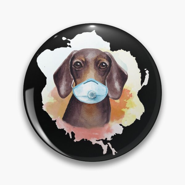 Item preview, Dachshund Dog Wearing Face Mask designed and sold by Judith Turner.
