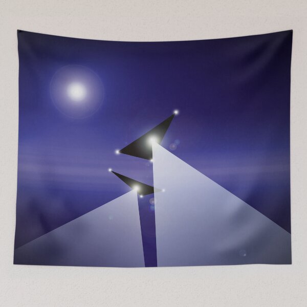 Item preview, Black Triangle - UFO on Dark Blue Sky designed and sold by QuarterMoon.