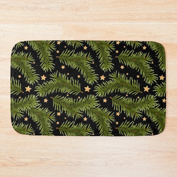 Item preview, Evergreen Forest Starry Night Pattern - Black designed and sold by Kraina.