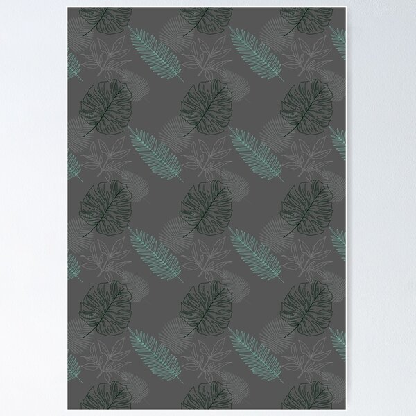 Item preview, Dark Gray and Teal Foliage Pattern  designed and sold by Zurickdesigns.
