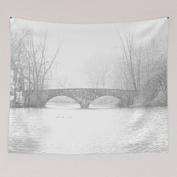 Item preview, Snow at Clove Lakes double bridge designed and sold by ShootFirstNYC.