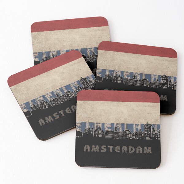 Item preview, amsterdam skyline flag designed and sold by BekimART2.