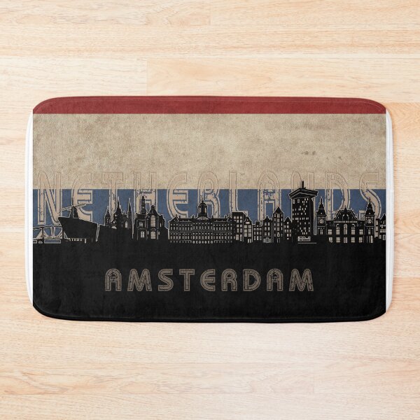 Item preview, amsterdam skyline flag designed and sold by BekimART2.
