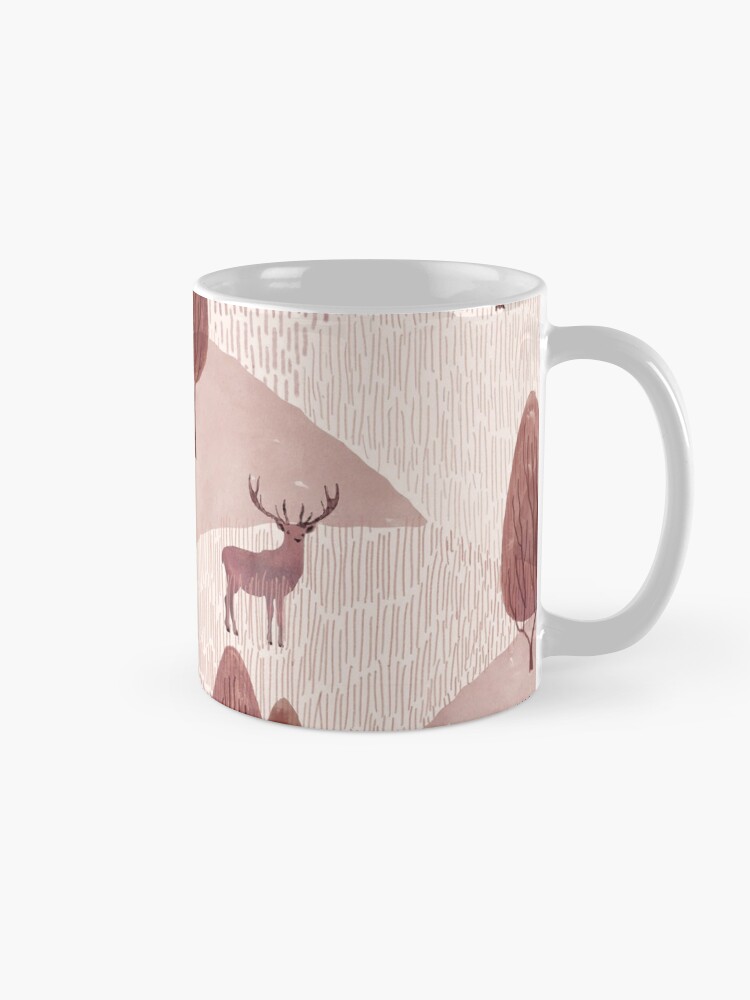 Alternate view of Rust brown Golden Hour Grazers - deer on hilltops Coffee Mug