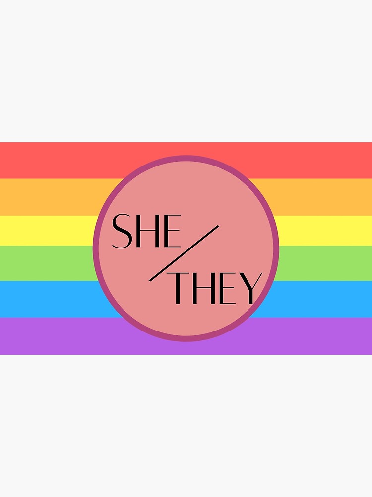 Shethey Pronouns With Pride Flag Poster By Mysticteakettle Redbubble 8441